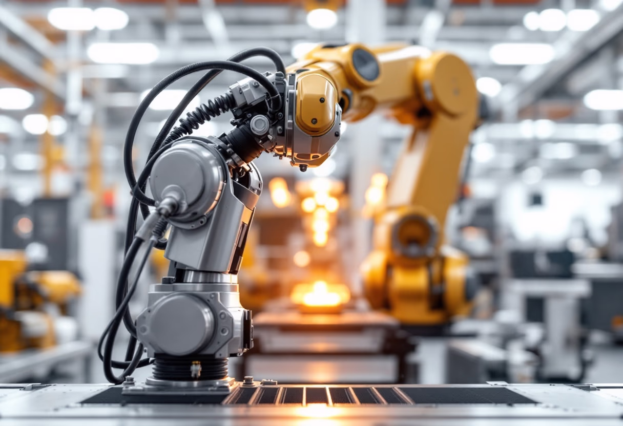 image of robot in a manufacturing environment