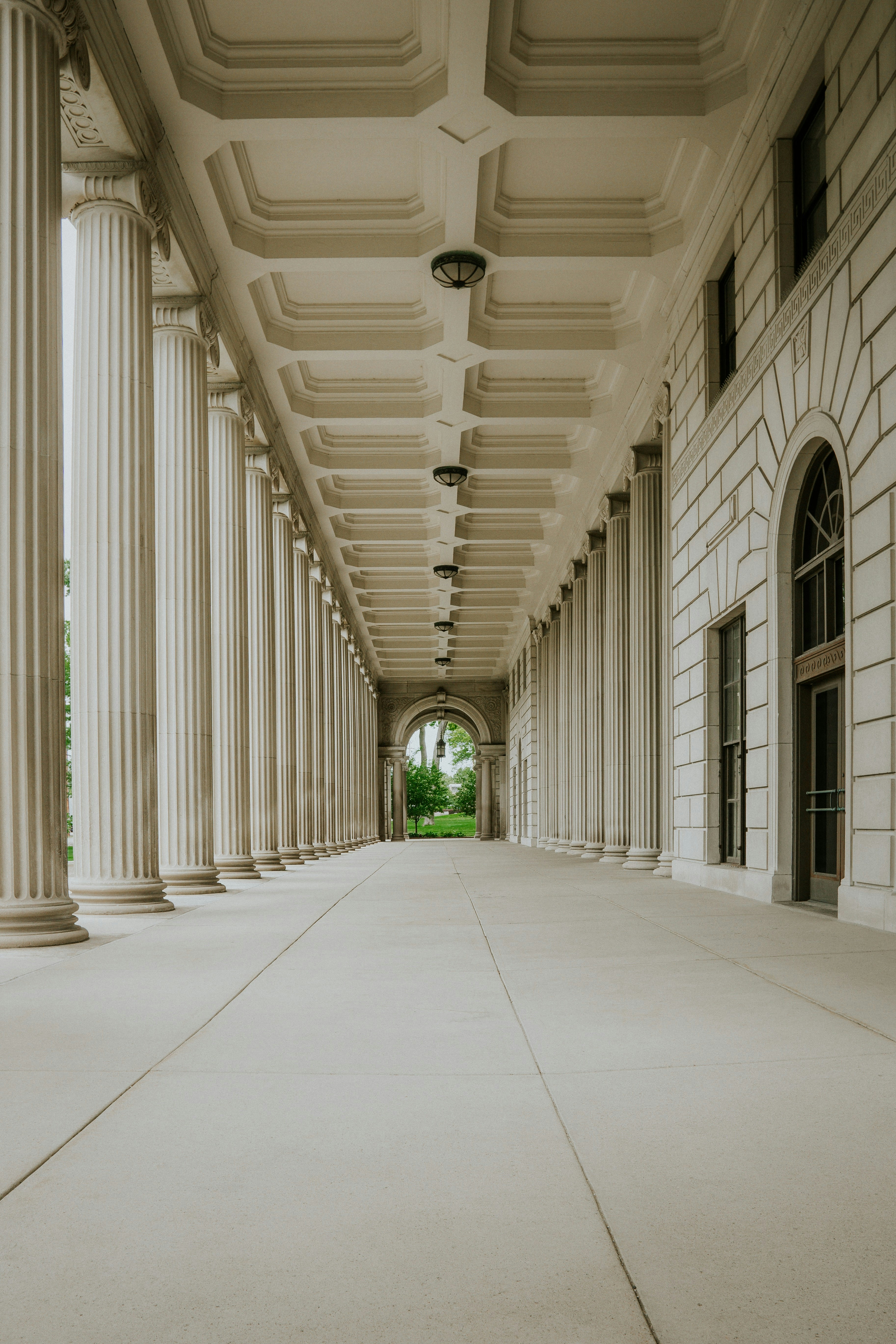Long corridor with pillars