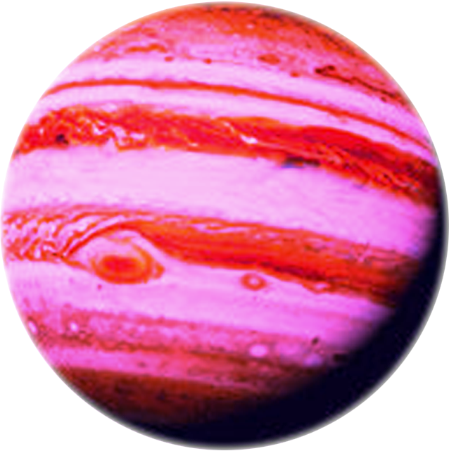 pink planet with stripes on it