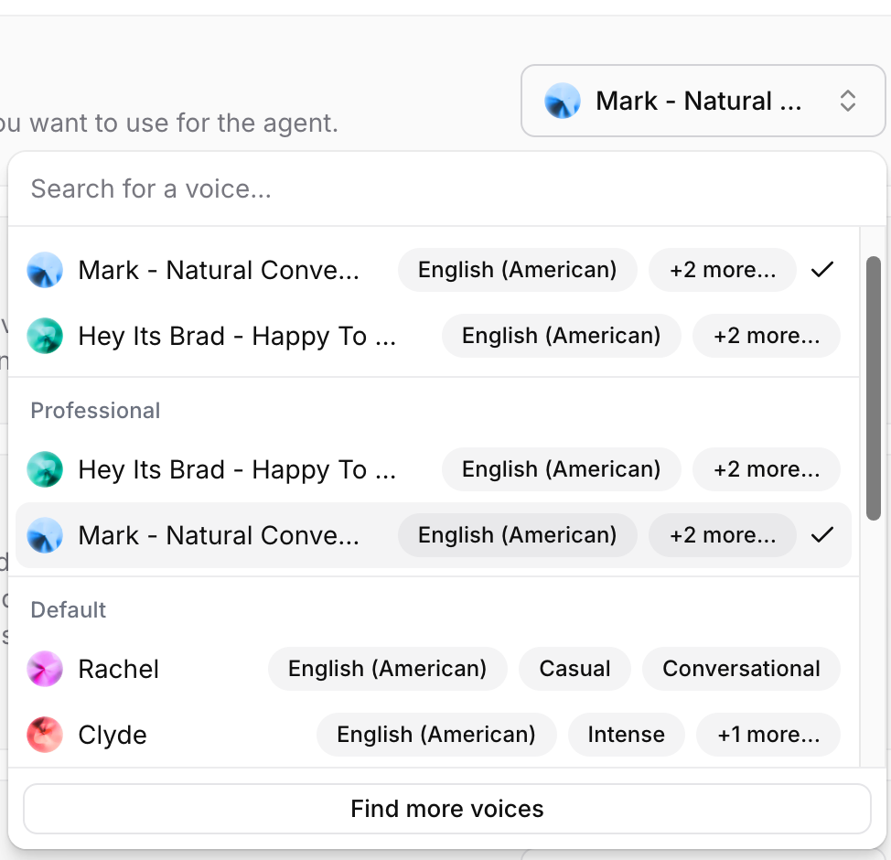 Customize your interviewer voice in Screenwise