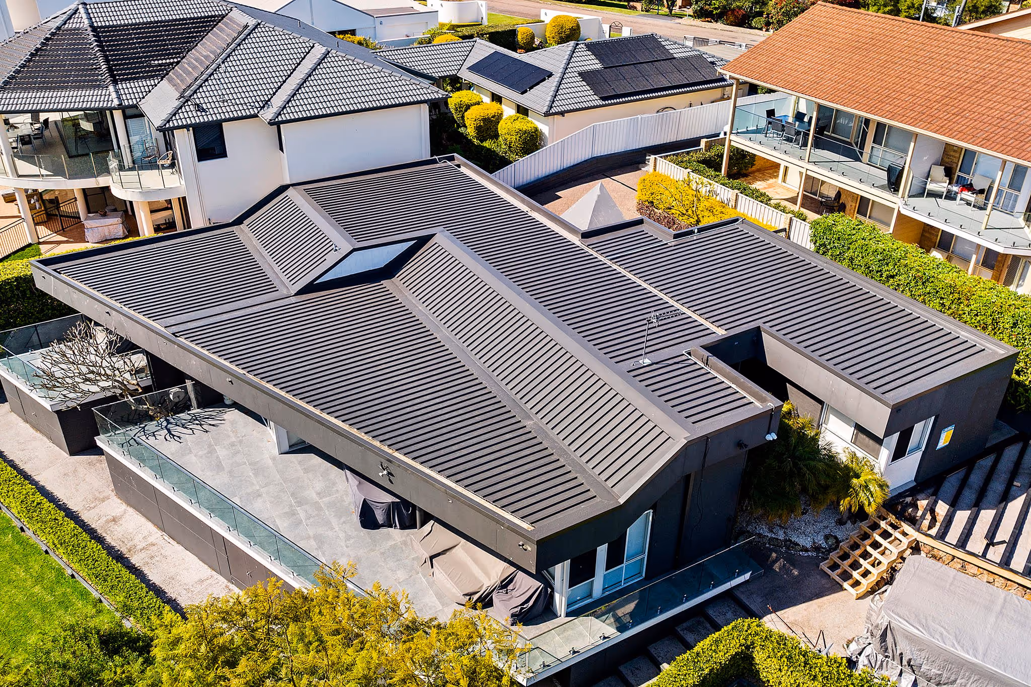 A residential house roof