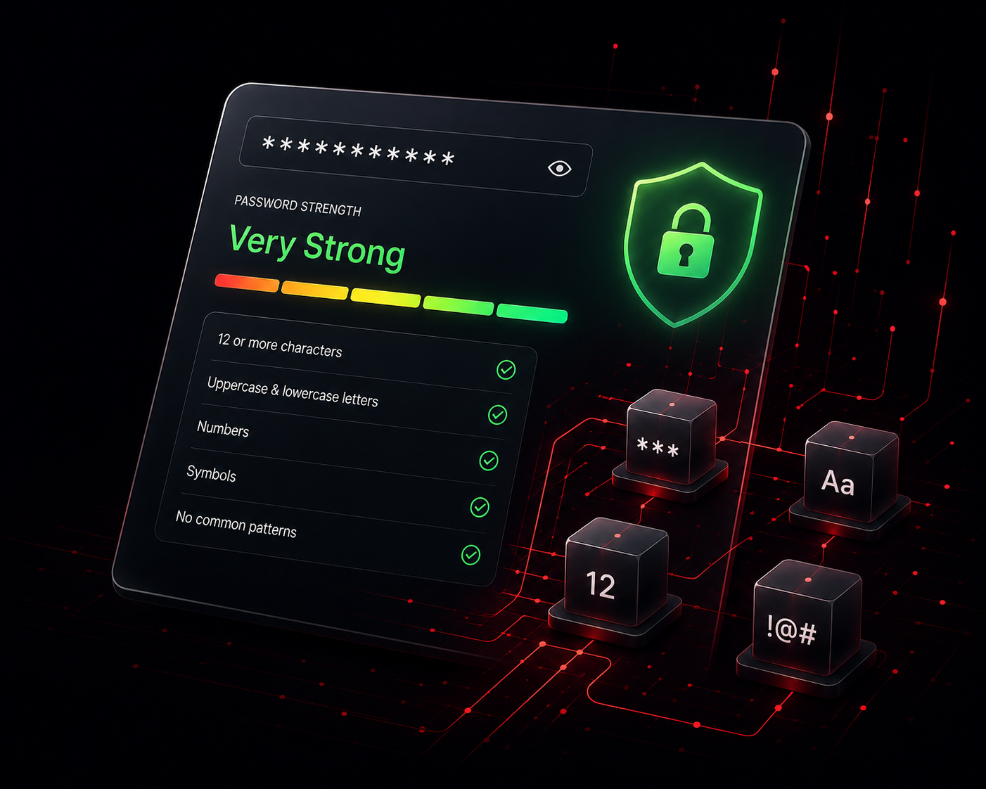 Cybersecurity password strength dashboard