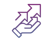 Hand Hoisting Arrows on upward trajectory