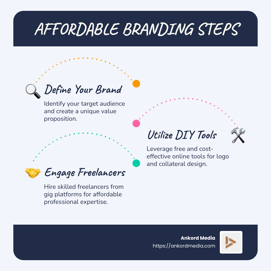 Affordable branding options for startups infographic - Affordable branding services infographic infographic-line-3-steps-blues-accent_colors