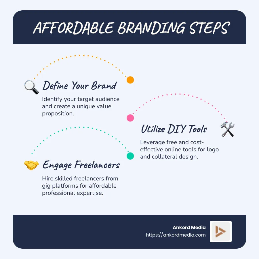 Affordable branding options for startups infographic - Affordable branding services infographic infographic-line-3-steps-blues-accent_colors