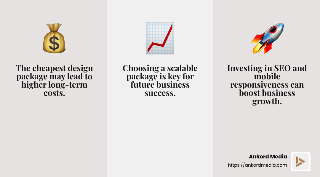 The importance of investing in a quality website package - small business website design packages infographic 3_facts_emoji_grey