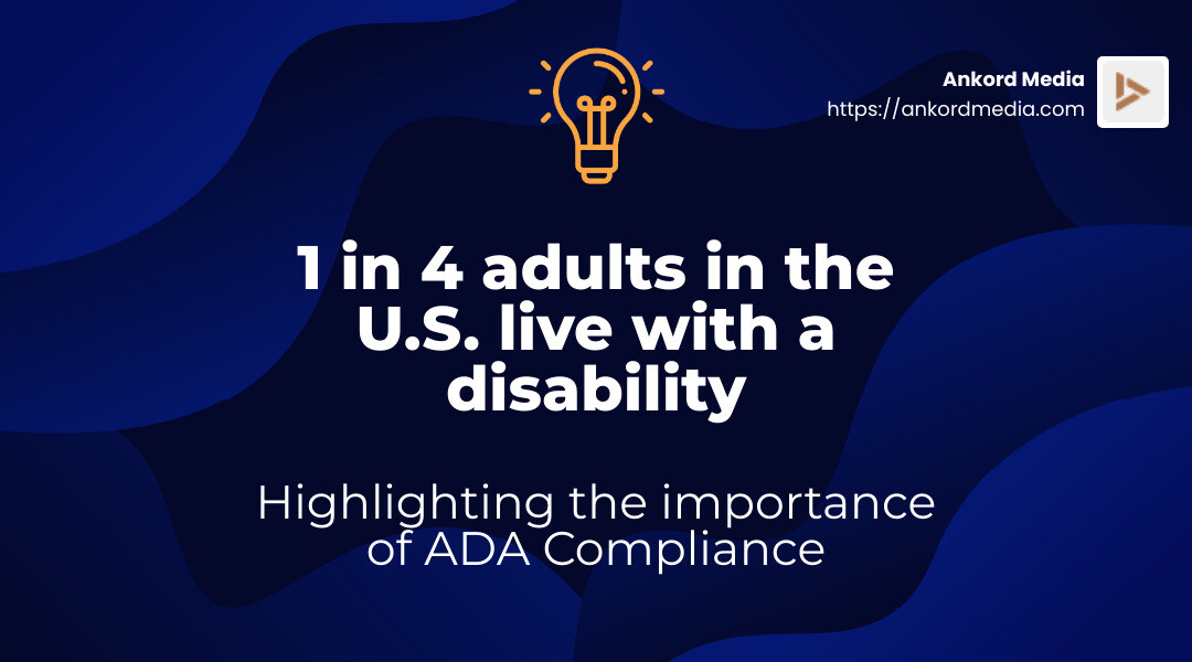 Stat: 1 in 4 adults in the U.S. live with a disability - ADA Website Compliance infographic simple-stat-landscape-lightbulb