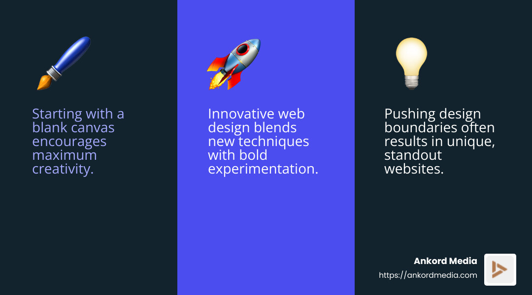 Starting with a blank canvas can spark creativity and lead to innovative web design. - innovative web design infographic 3_facts_emoji_blue