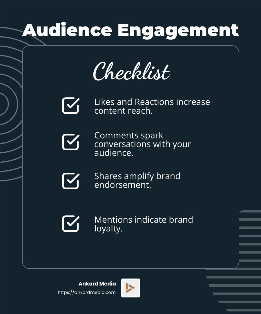 Types of Audience Interaction - audience engagement plan infographic checklist-dark-blue