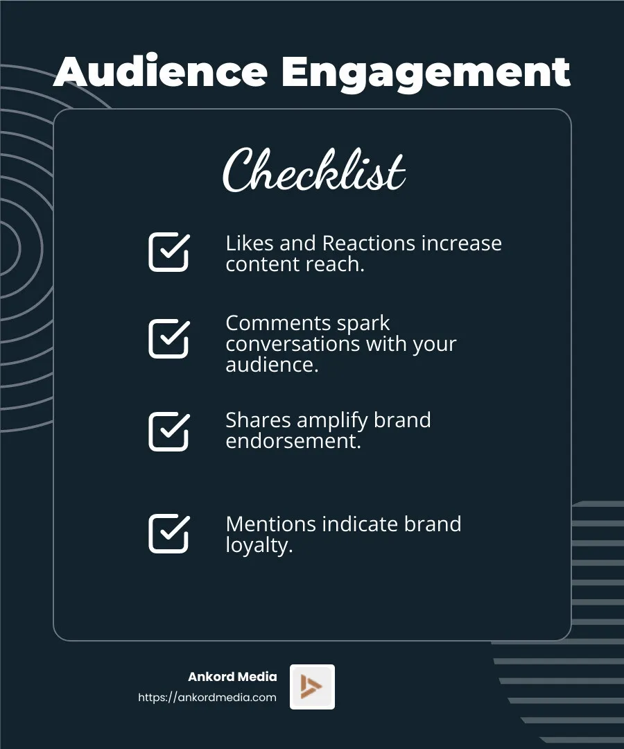 Types of Audience Interaction - audience engagement plan infographic checklist-dark-blue