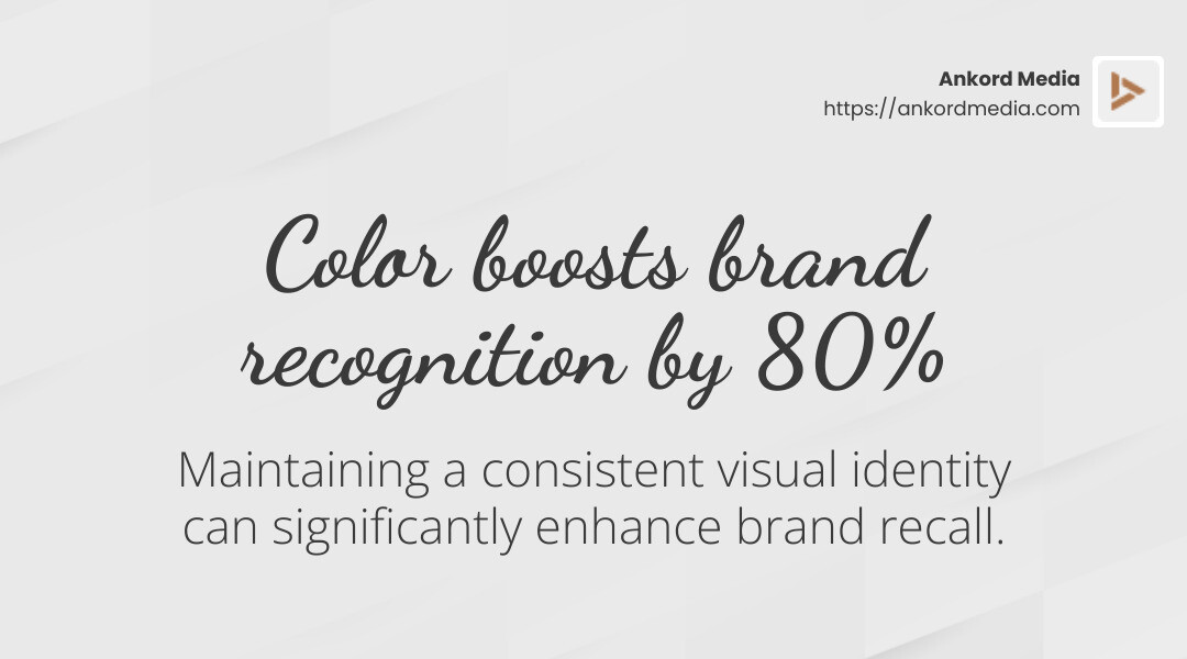 Color boosts recognition by 80% - how to increase brand awareness infographic simple-stat-landscape-light