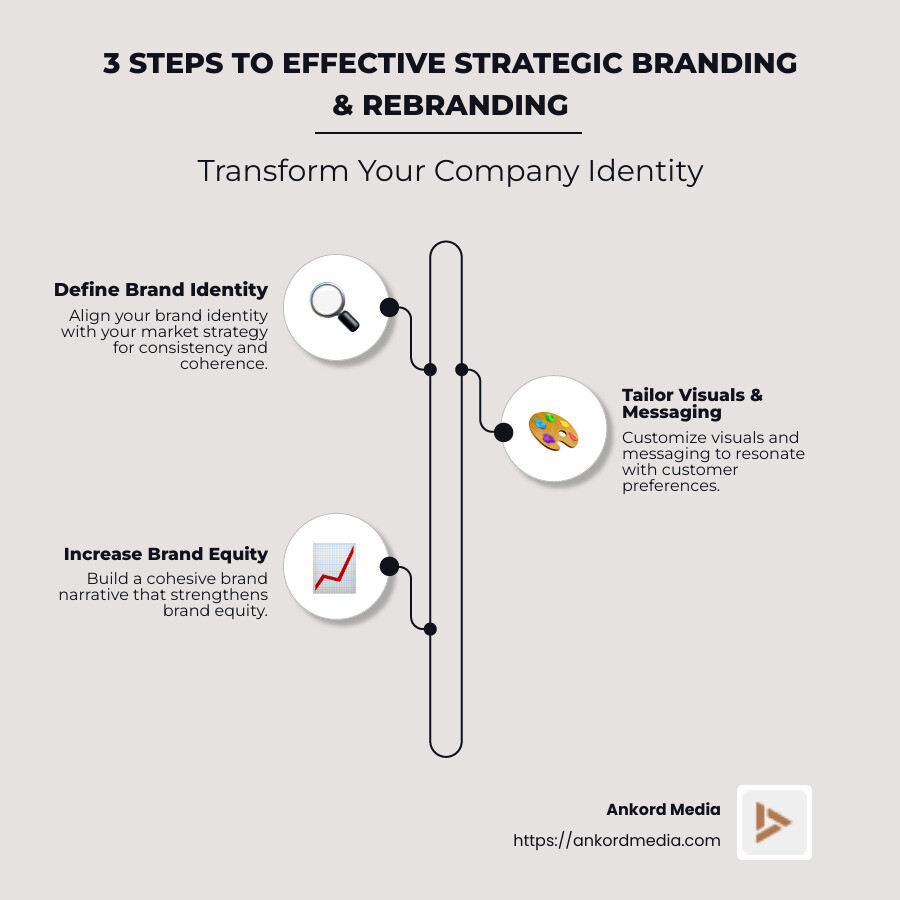 strategic branding processes infographic - strategic branding & rebranding services infographic infographic-line-3-steps-neat_beige