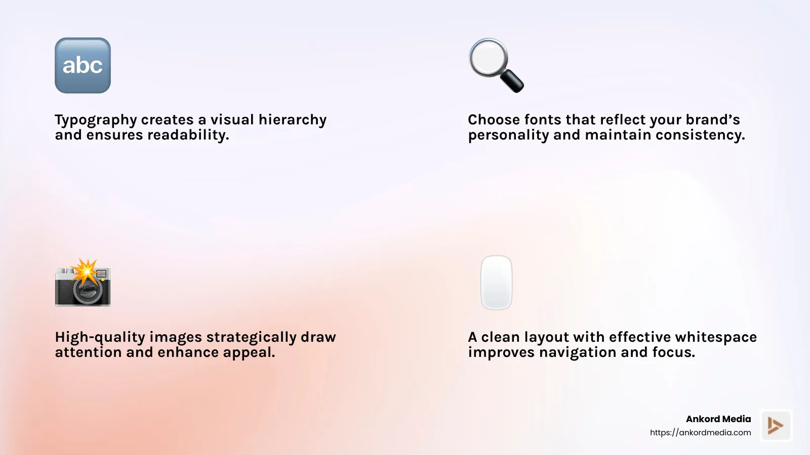 Color theory and typography quote - creative web design infographic 4_facts_emoji_light-gradient