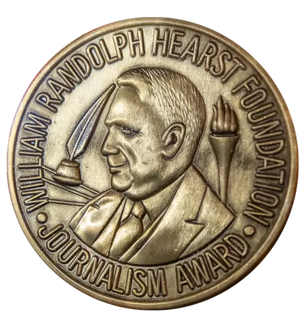 Hearst Journalism Awards medal and certificate from the National Writing Competition, established in 1960.