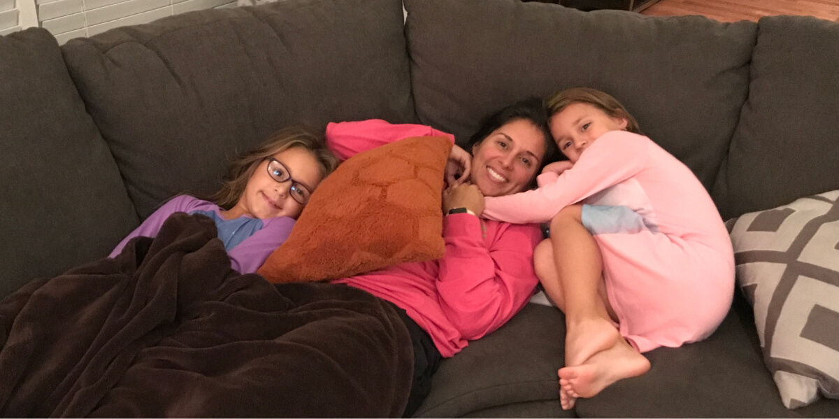 My girls snuggled up with me while I’m not feeling well