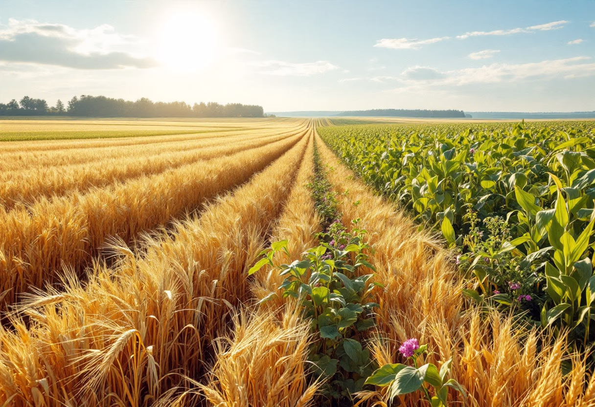 image of field with diverse crops