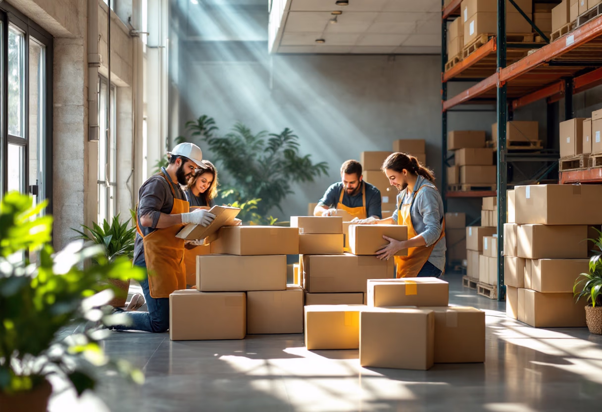 image of parcels being handled
