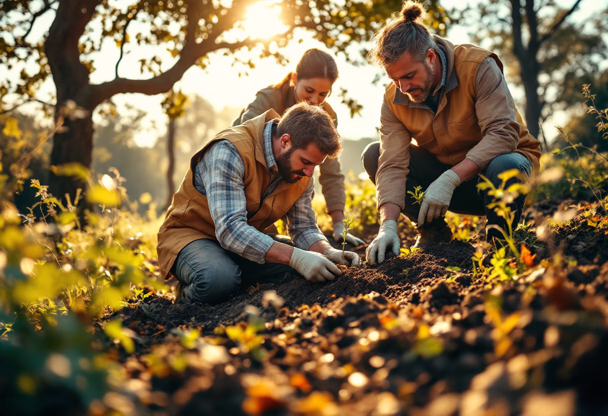 image of technicians inspecting crops