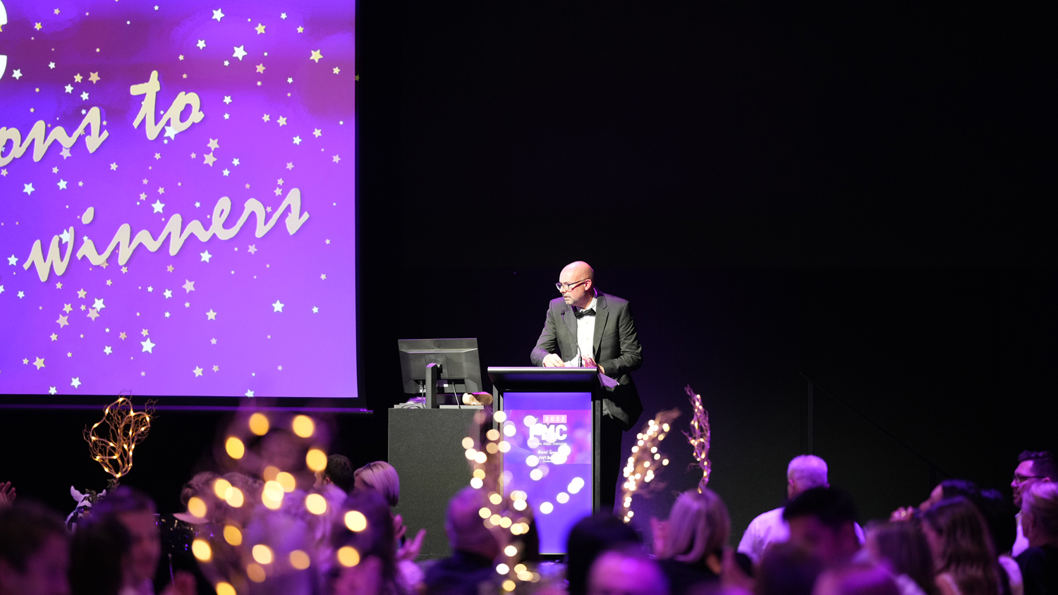 Graham Squires on stage at The PMC