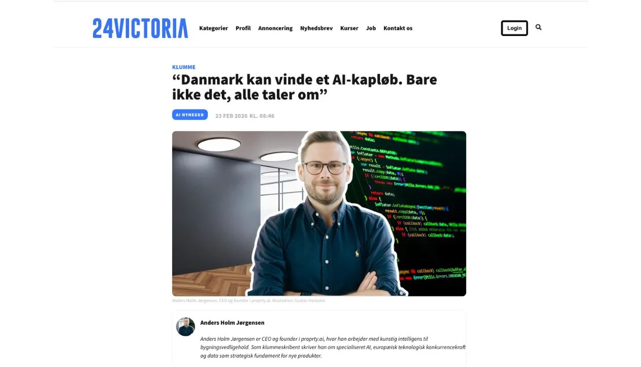 Anders Holm Jørgensen i 24Victoria: Danmark kan vinde et AI-kapløb. Bare ikke det, alle taler om