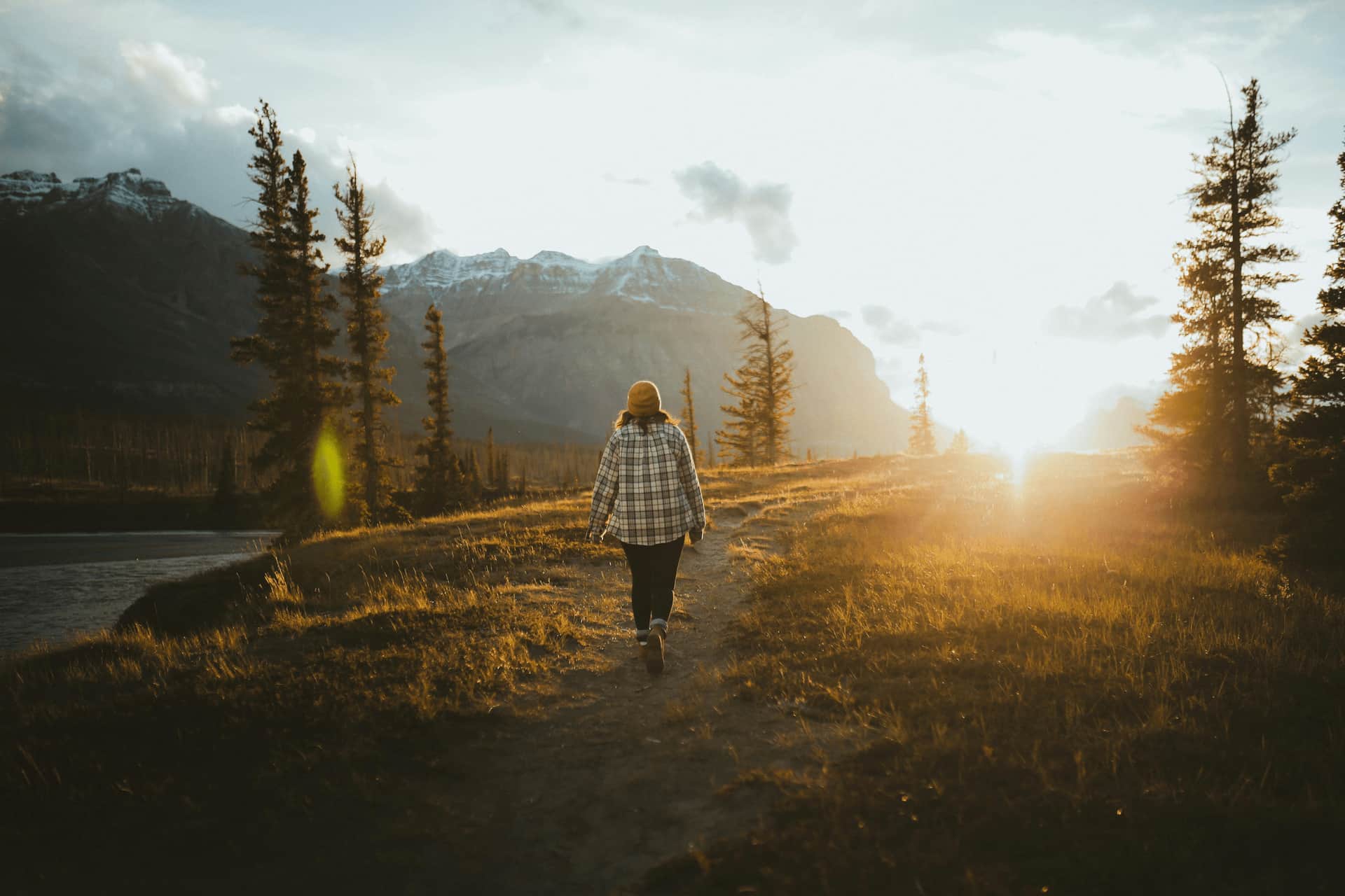 A hiker on sulphur mountain, Banff Gondola Hike.