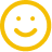 Yellow smiling face emoji with a simple smile and round eyes.