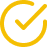 Yellow checkmark inside a circular outline.