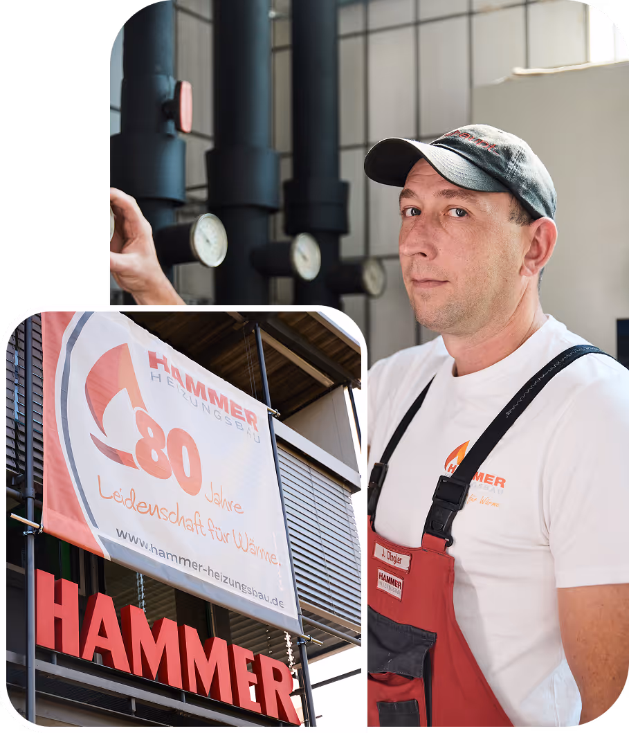 Hammer Mitarbeiter wartet Heizungsanlage