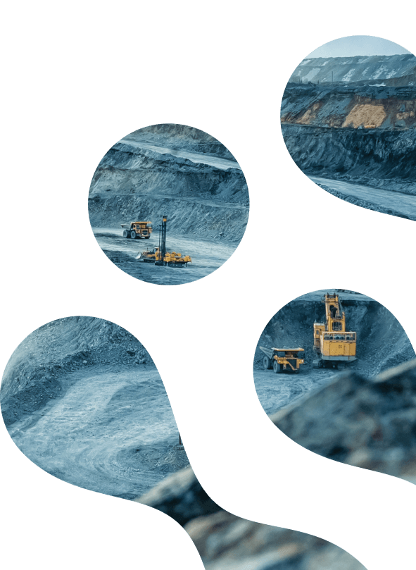 A mining scene with mining equipment