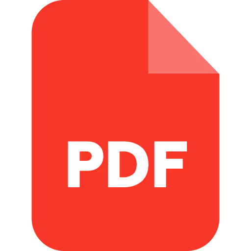 Red PDF icon with white text reading "PDF" on the front.