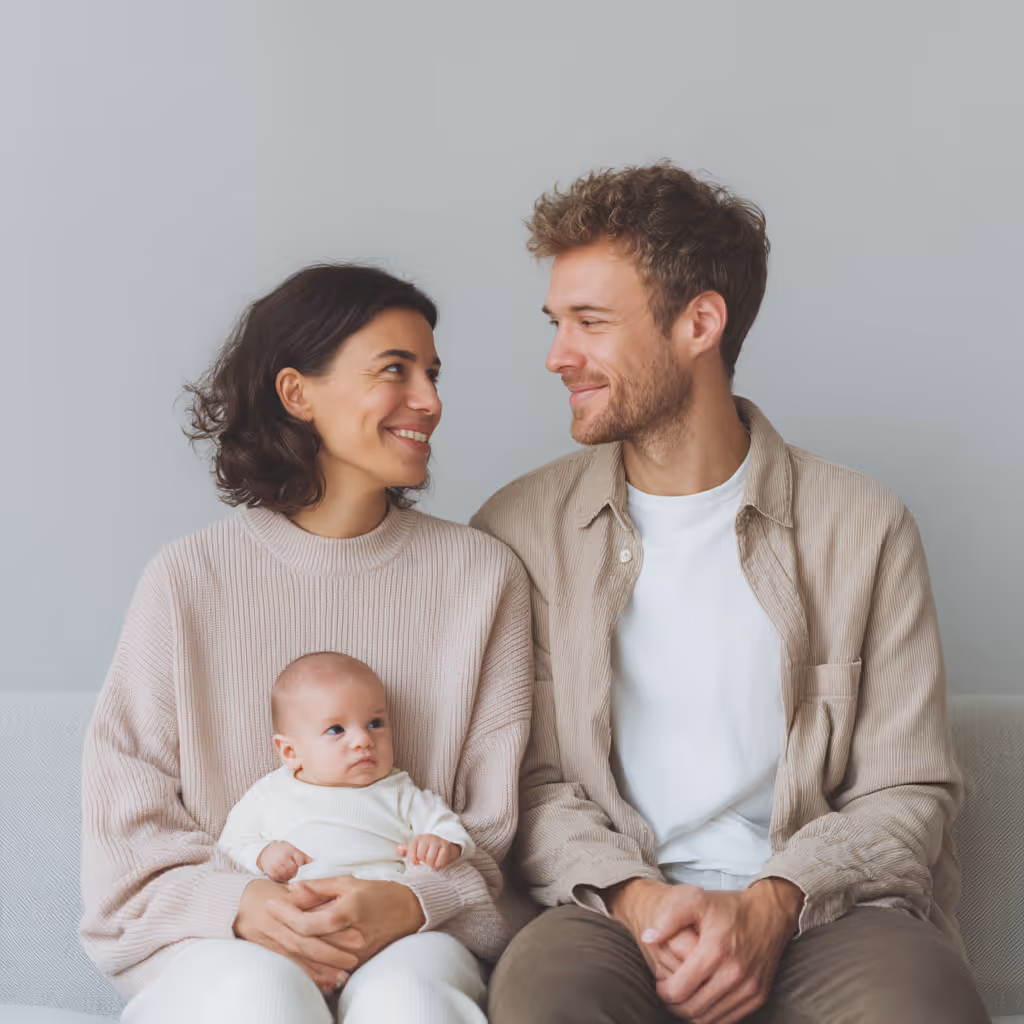 Step 1 of NIPT process showing blood sample collection for non-invasive prenatal testing, illustration by SMART NT