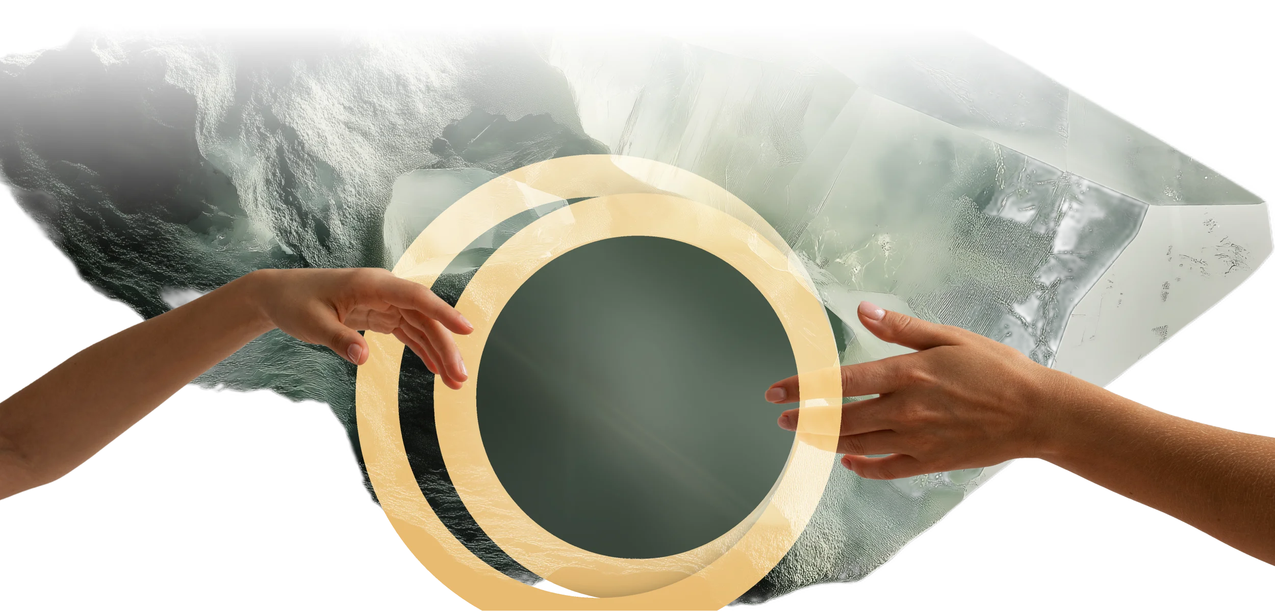 kamen s kruhem a rukami