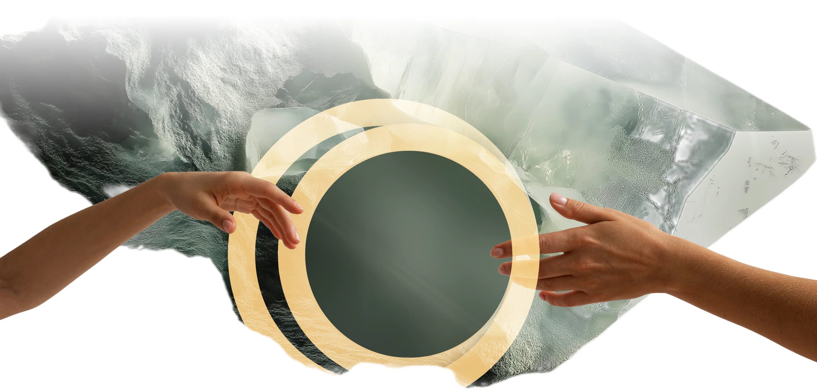 kamen s kruhem a rukami