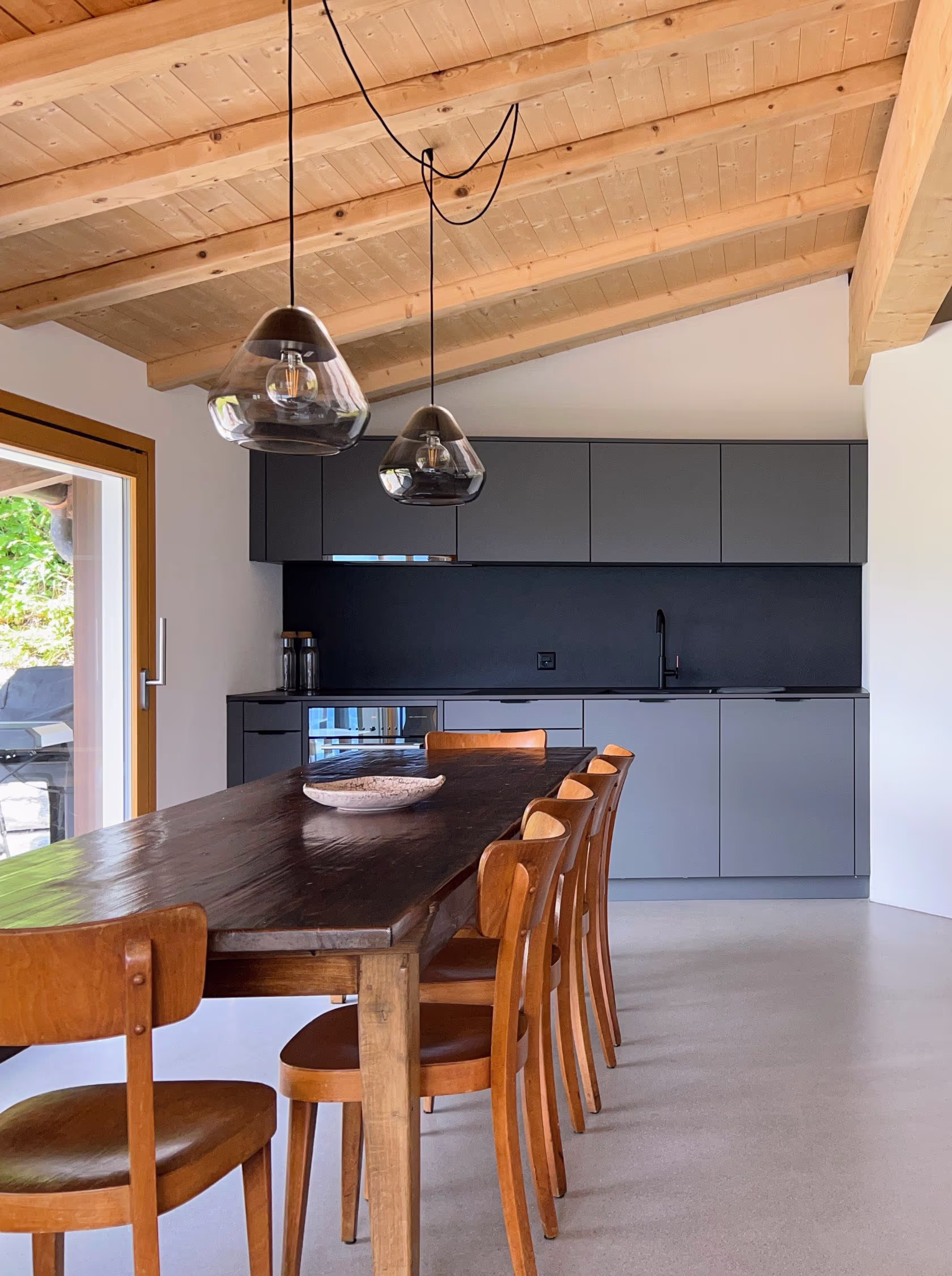 A man sitting in the room in old romantic cottage