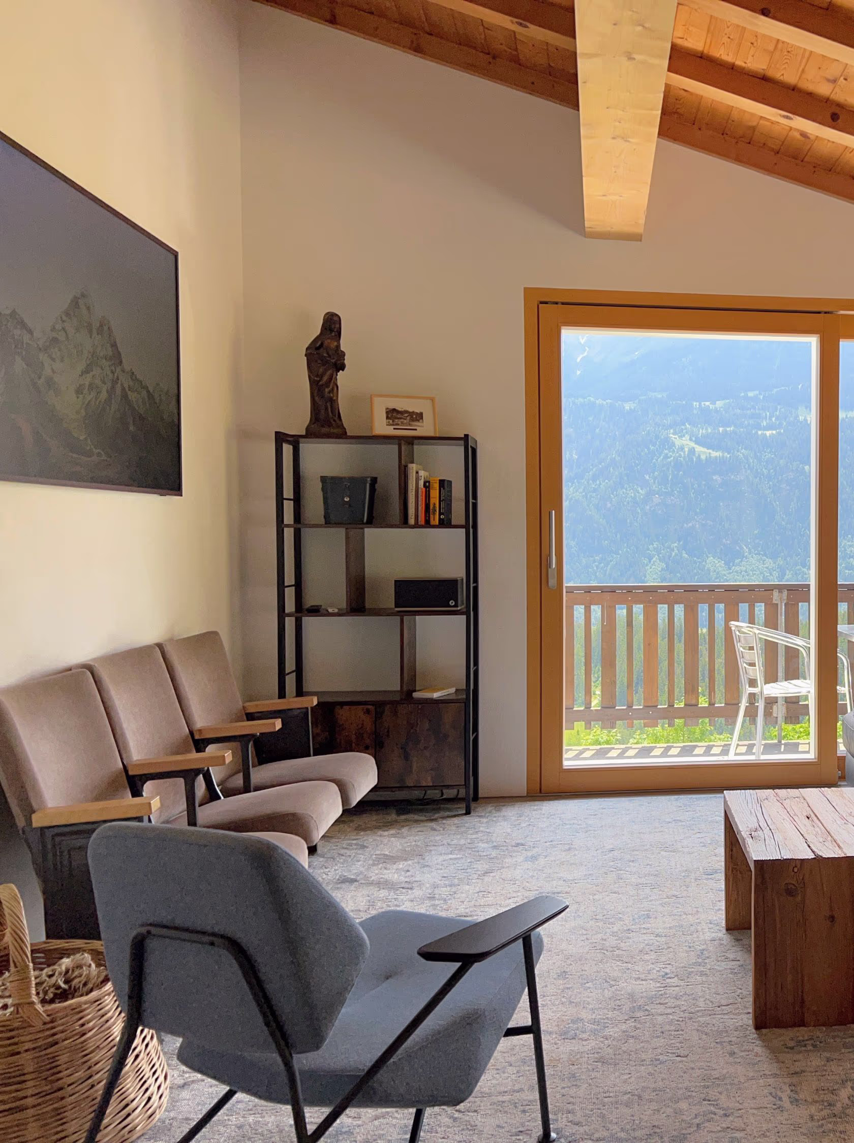 A man sitting in the room in old romantic cottage