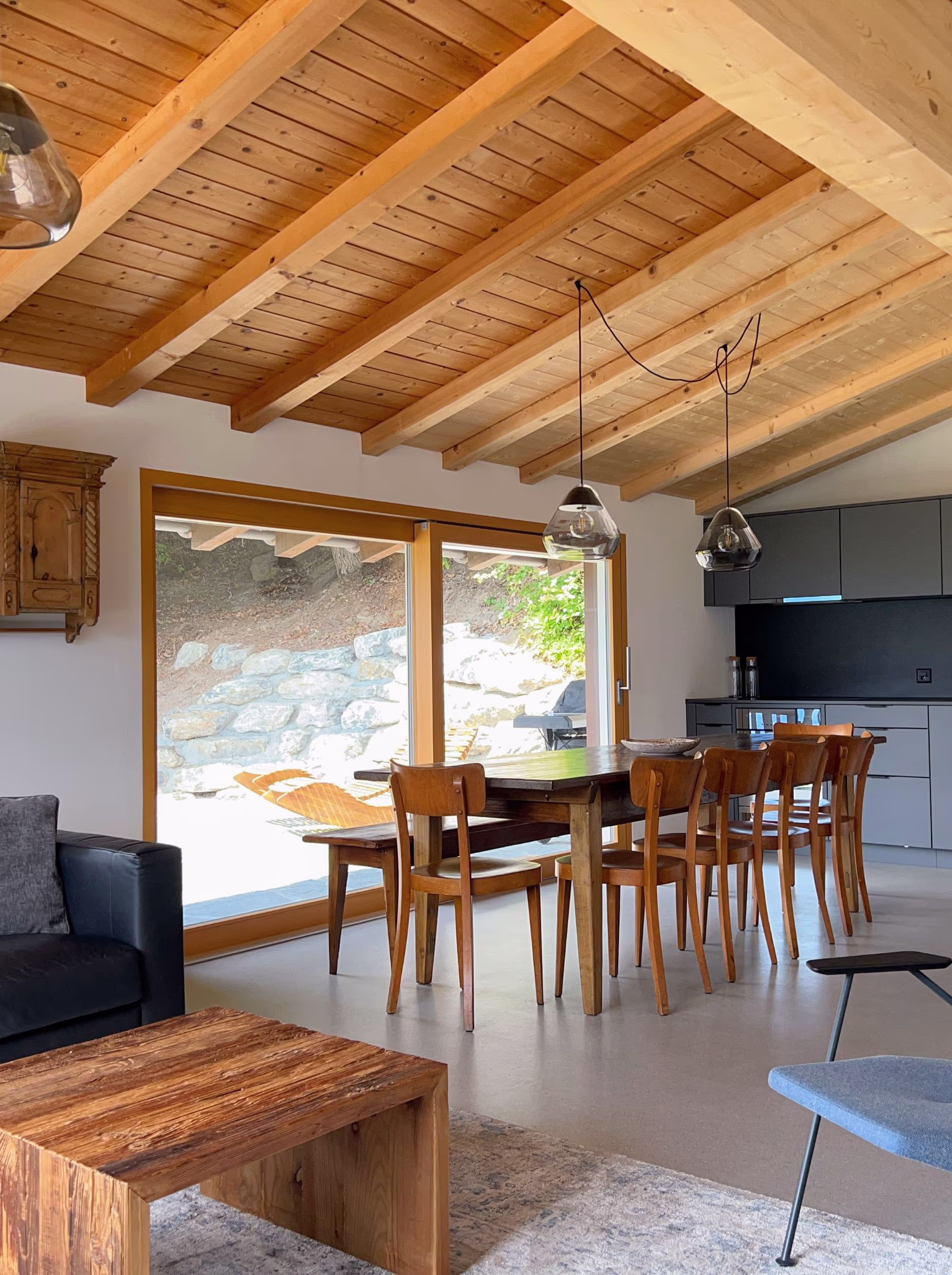 A man sitting in the room in old romantic cottage
