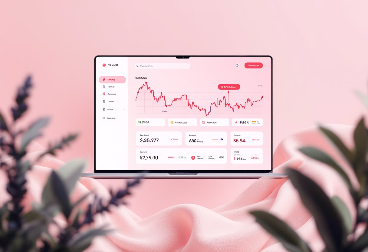 [interface] image of financial platform interface filling entire background