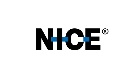 A black and white logo for NICE.