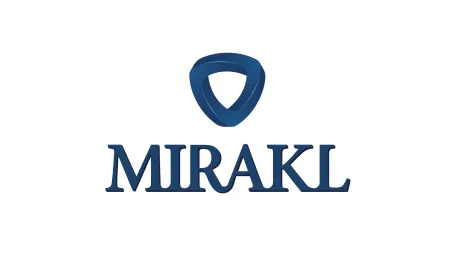 A blue and white logo for Miralakl.