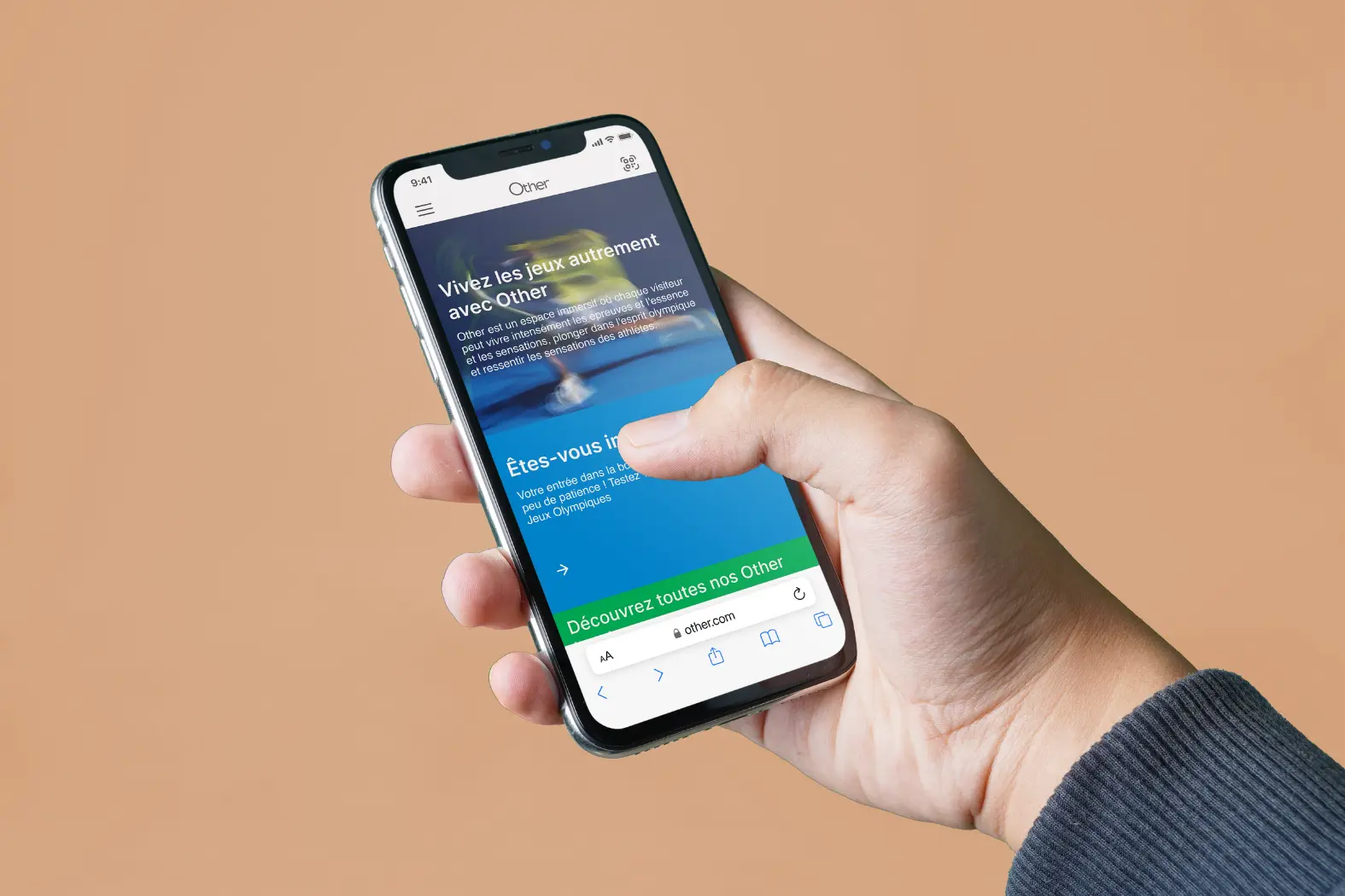interface mobile écran d'accueil de la webapp Other
