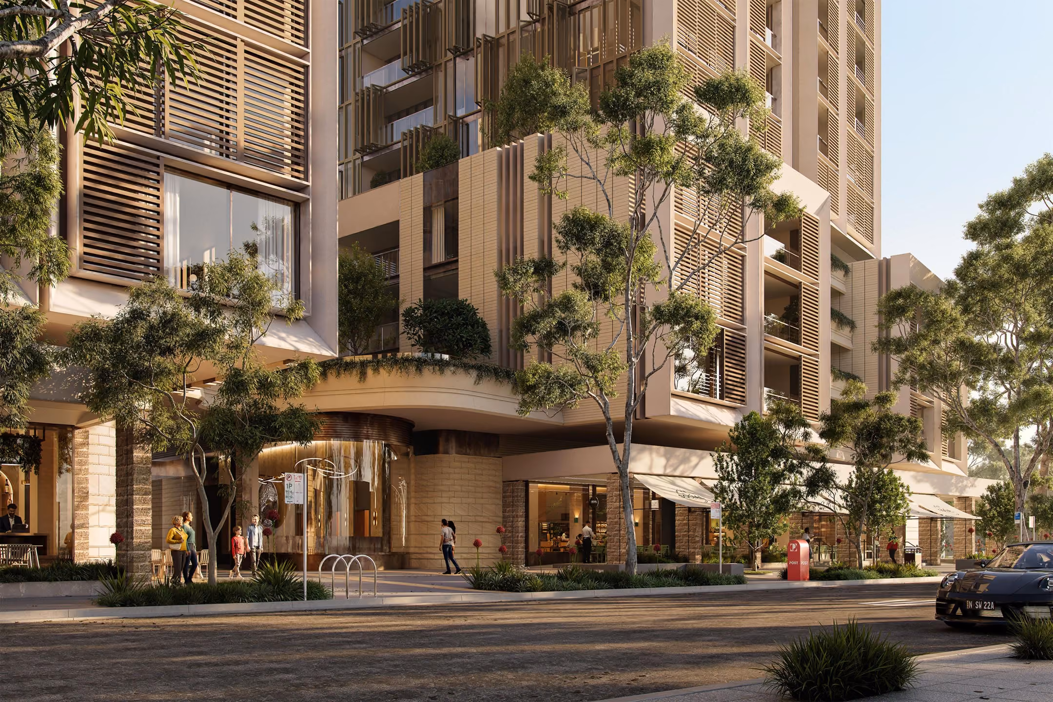 Artist's impression of the Castlecrag Village retail precinct by Conquest