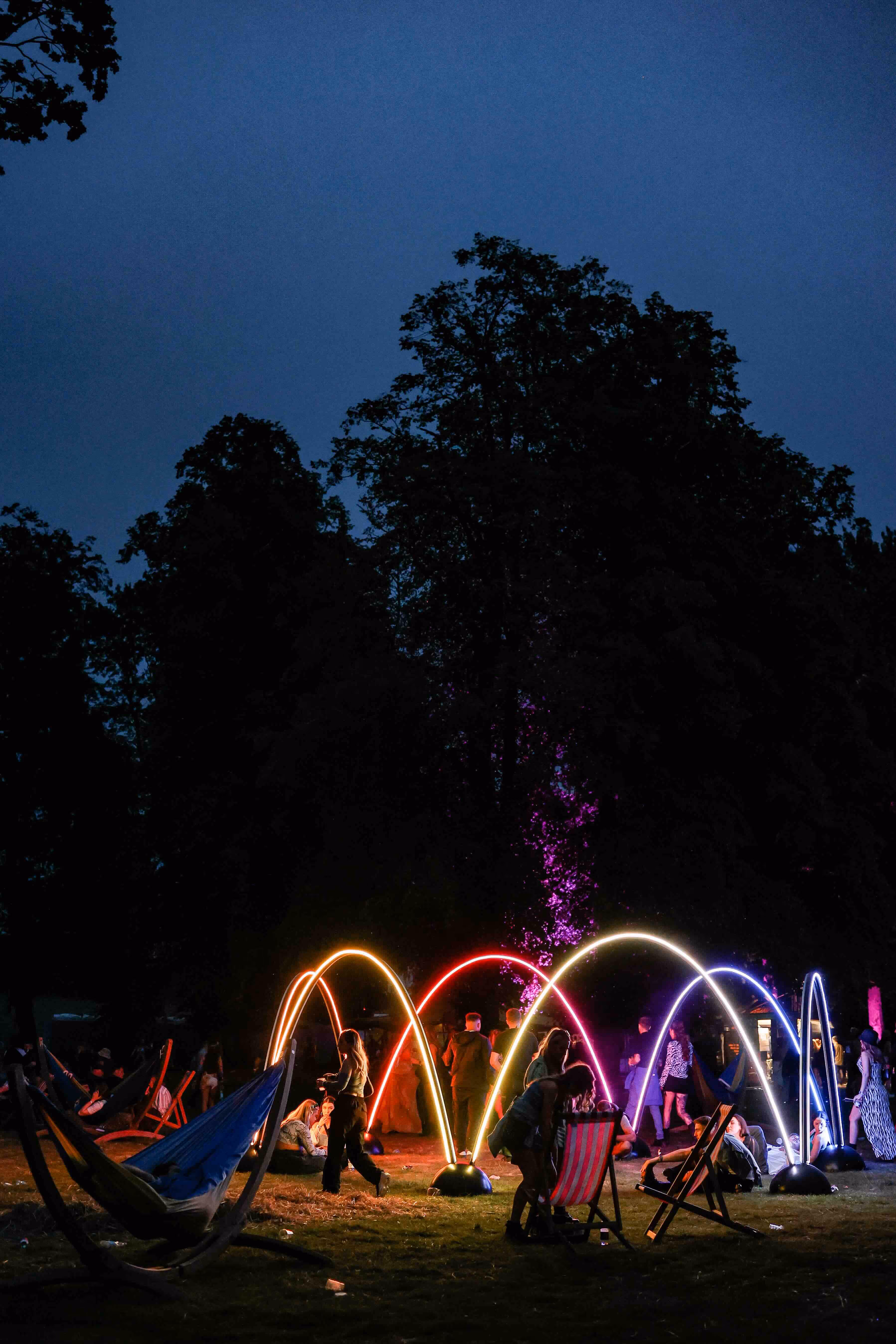Light installation 'Reunion' by Kumquat Lab at Hide & Seek Festival.