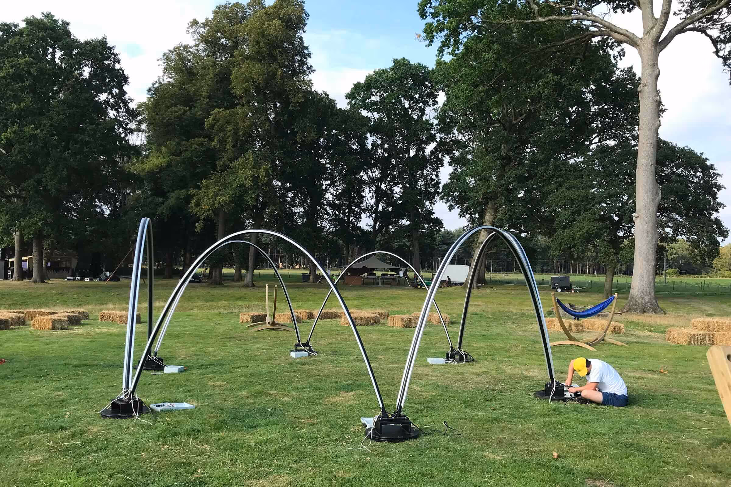  The exhibition of artworks.