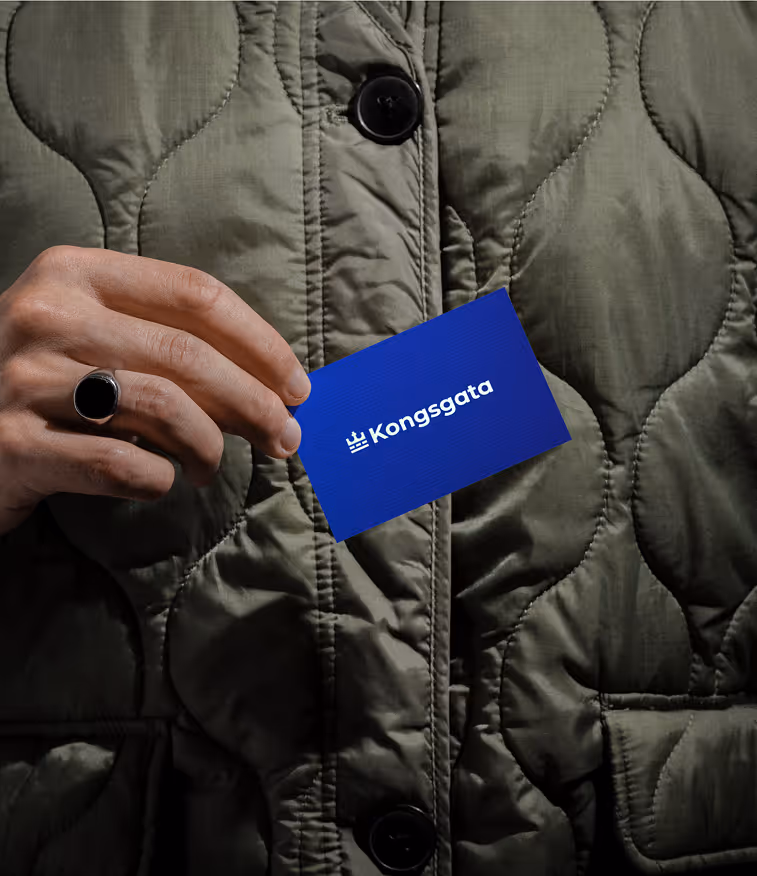 Mockup visittkort design - prosjekt for Kongsgata fra Ålgård