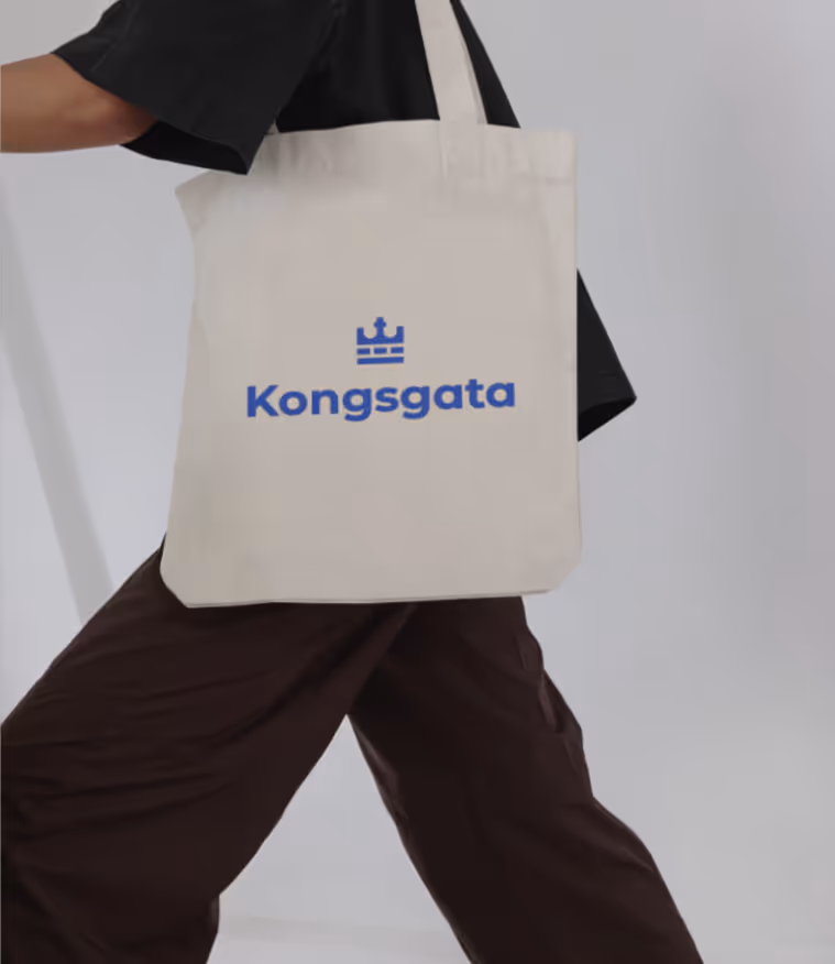 Mockup Totebag design - prosjekt for Kongsgata fra Ålgård