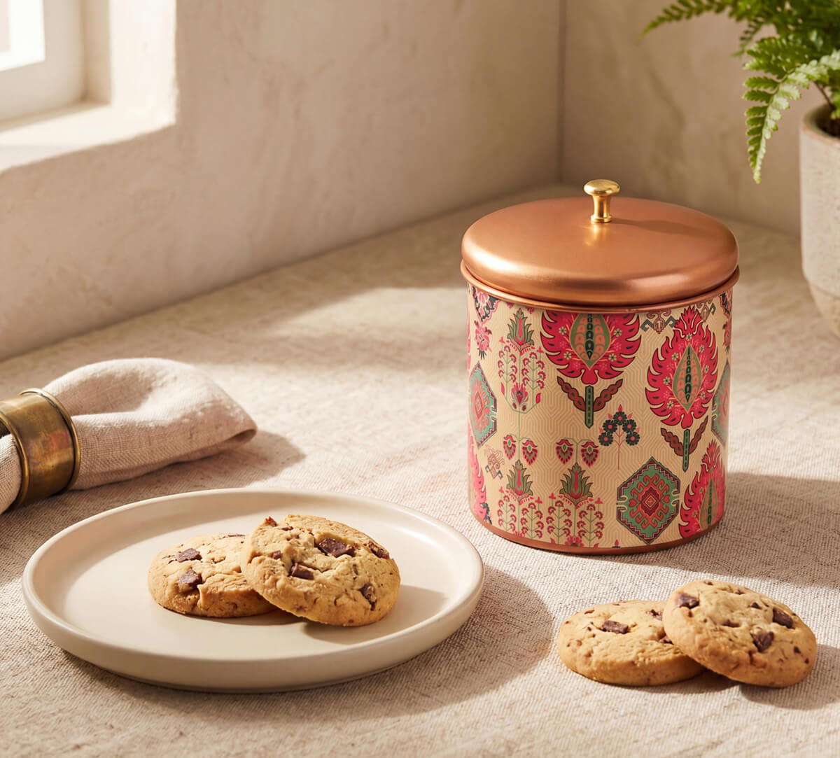 Mystifying Dazzle Steel Cookie Jar