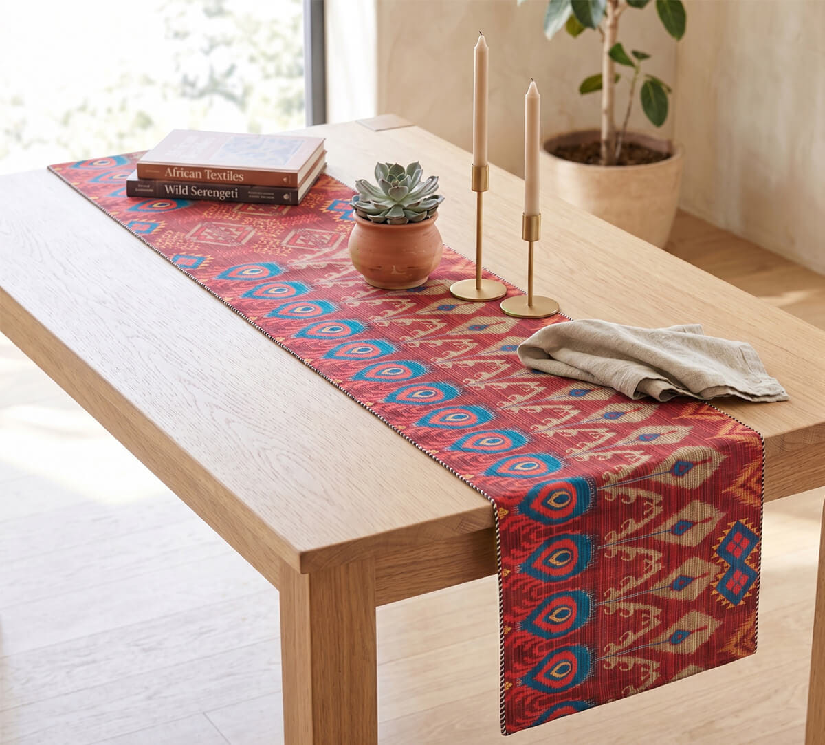 India Circus by Krsnaa Mehta Blooming Botanica Micro Velvet Table Runner