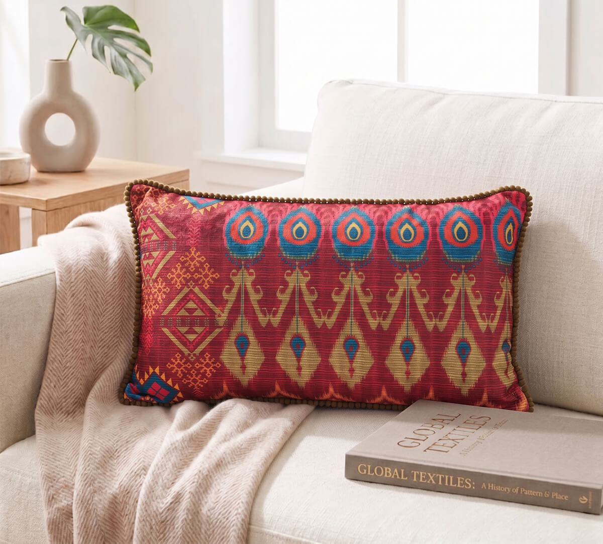 India Circus by Krsnaa Mehta Blooming Botanica Micro Velvet Cushion Cover