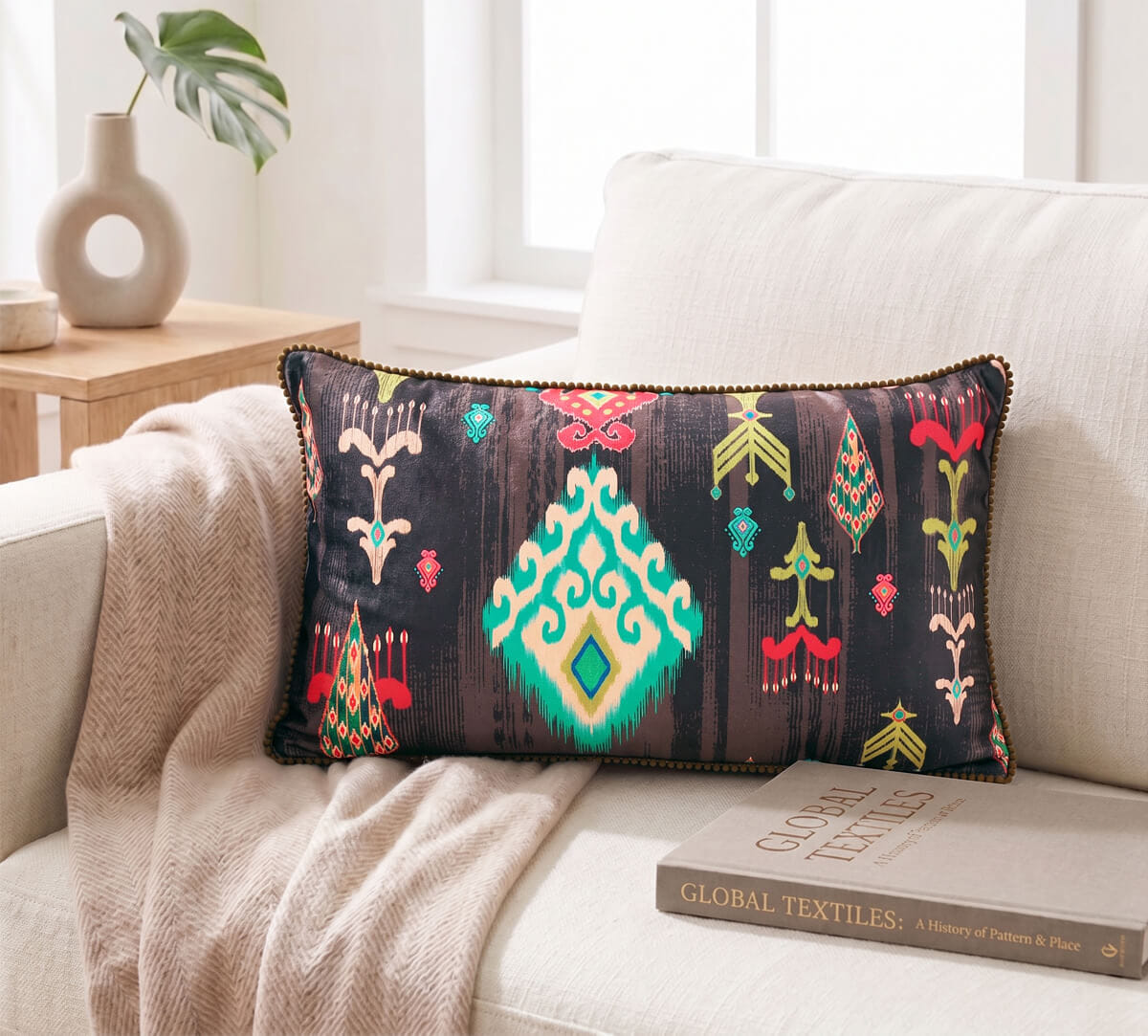 Midnight Floral Falls Micro Velvet Cushion Cover