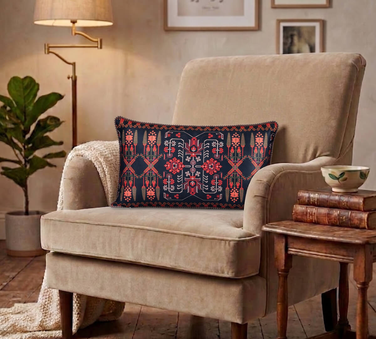 India Circus by Krsnaa Mehta Symmetry and Symphony Micro Velvet Cushion Cover